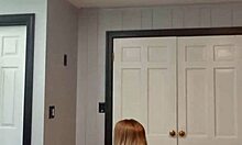 Wife teases with seductive strip to music