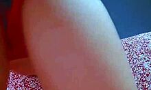 oiled college student in red brazilian thong