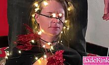 Spit fetish couple indulging in kinky fuck and humiliation