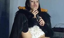 blue shows off her big wet pussy just for you