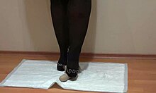dirty pussy pees on rubber dick, plump mistress in heels unleashes urine fetish