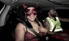 She comes back from Halloween party feeling exhausted and sticky