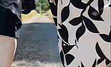 Hot granny with 66 years walked with me on a sunny day