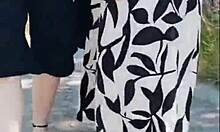 Hot granny with 66 years walked with me on a sunny day