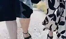 Hot granny with 66 years walked with me on a sunny day