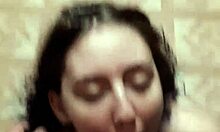 This chick gives a blowjob but can't deepthroat.