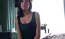 Ex girlfriend, legal age teen 18+ager, engages in hardcore sex with rough fucking and blowjob