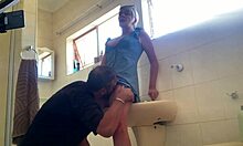 Blonde Babe With Small Tits Cheats In Bathroom, Finger Fucking And Standing Sex With Me