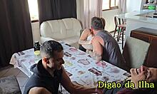 Fucking two hot latinas until they squirt in group action 😈💦