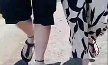 Hot granny with 66 years walked with me on a sunny day