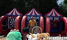 ricky's carnival adventure led to intense wrestling with bella, the strongest woman