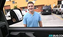 Juicy latina brunette gets her ass fucked hard on the crowded 305 bus in public humiliation