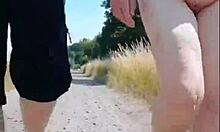 Hot granny with 66 years walked with me on a sunny day