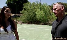 Curvy teen babe rides stepdad's stiff cock