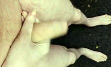 Risky masturbating outside at midday