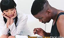 I watch asian teen throat big black cock