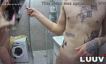 Luuv! Tattooed Alice and Lucien Film Morning Bathroom Routine for Reality Subscribers!