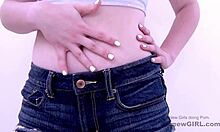 does the sexy young brunette teen model get fucked at casting? yes, pov style, and she swallows cum.