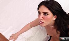 sexy horny brunette teen enjoys deep ass fucking while rubbing clit