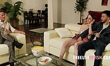 In the group fetish fantasy, the teen babe's pussy is freeused in front of her step dad.