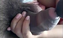 Horny desi girl gives footjob while using vibrator on bed