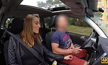 For money a dazzling nymph has sex outdoors with a rich stranger