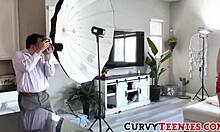 Photographer shoots cum on my innocent face after booby beefcake session