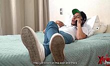 Friend with huge cock invites me to watch netflix while fucking hard