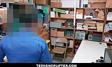 Amethyst Banks caught shoplifting, fucked by security. Black teen with big ass.