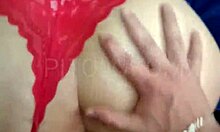 Petite redhead stepsister bends over