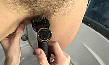 ive got fed up with the forest on my wifes pussy and shaved her by myself