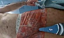 Watch that monster cock solo in the gym bathroom!