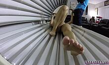 Blonde teen explores BDSM with annoying Russian stepbro