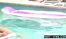 Stepsister in pool, gets fucked