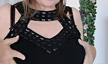 Stepmother teases stepson with huge breasts and seduces him.