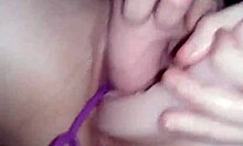 Girlfriend playfully engages with her favorite toys in a private moment