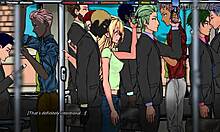 an excited masseur caresses innocent girl's breasts