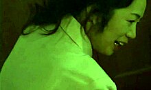 In the daytime, a Japanese couple with small tits and hairy pussy are fucking passionately. The brunette amateur licks and sucks before the hardcore action.