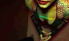 perfect clown slut deepthroats a big cock