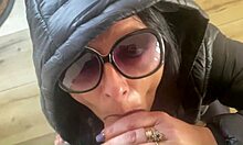 a real slut is happy when her husband leaves home and she can fuck her husbands friend