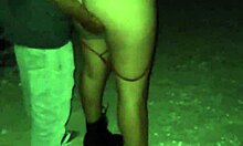 Mexican woman can't hold back on the beach