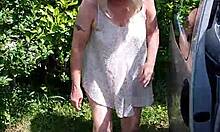 Stripping Naked Beside Car After Beach Day