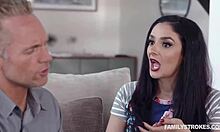 stepteen 18+ desires her stepdad for first sex experience with deepthroat and handjob