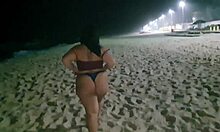 Fat Ass Teen Spreading On Beach Solo