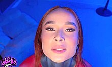 Hot spiderwoman fucks her fan, rides him cowgirl until he cums in her juicy pussy