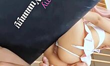 Young girl with beautiful vagina gets penetrated until orgasm, playing with a big dick.