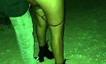 Mexican woman can't hold back on the beach