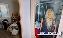 blonde spanish mom on vacation in barcelona with victor bloom