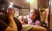 Hey, stunning black lynn gives bts blowjob