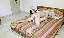 Petite slut gets fucked missionary with creampie.